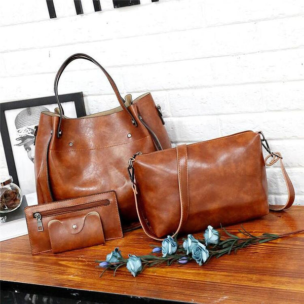 LUISE™ | 4 Sada vintage tašek vyrobených z eko-kůže