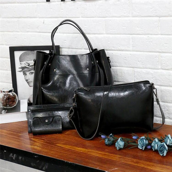 LUISE™ | 4 Sada vintage tašek vyrobených z eko-kůže