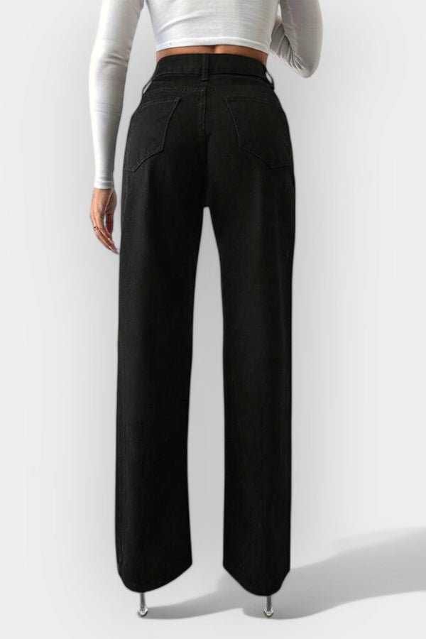 Džíny s vysokým pasem a širokými nohavicemi