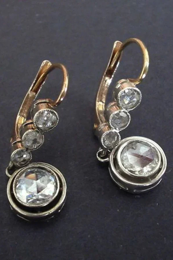 Antické zirkoniové zlaté náušnice | zlato