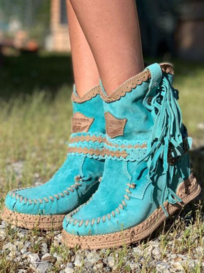 Meri | Boho boty s třásněmi