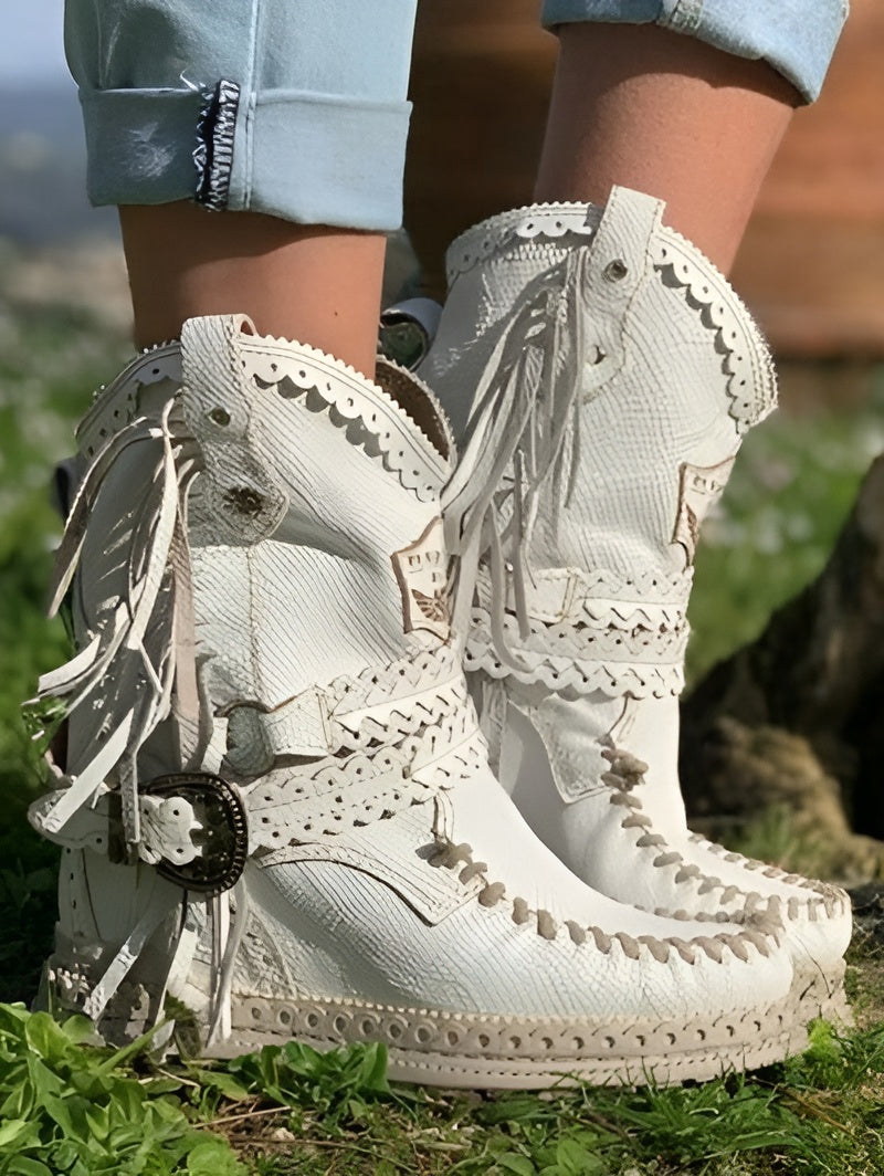 Meri | Boho boty s třásněmi