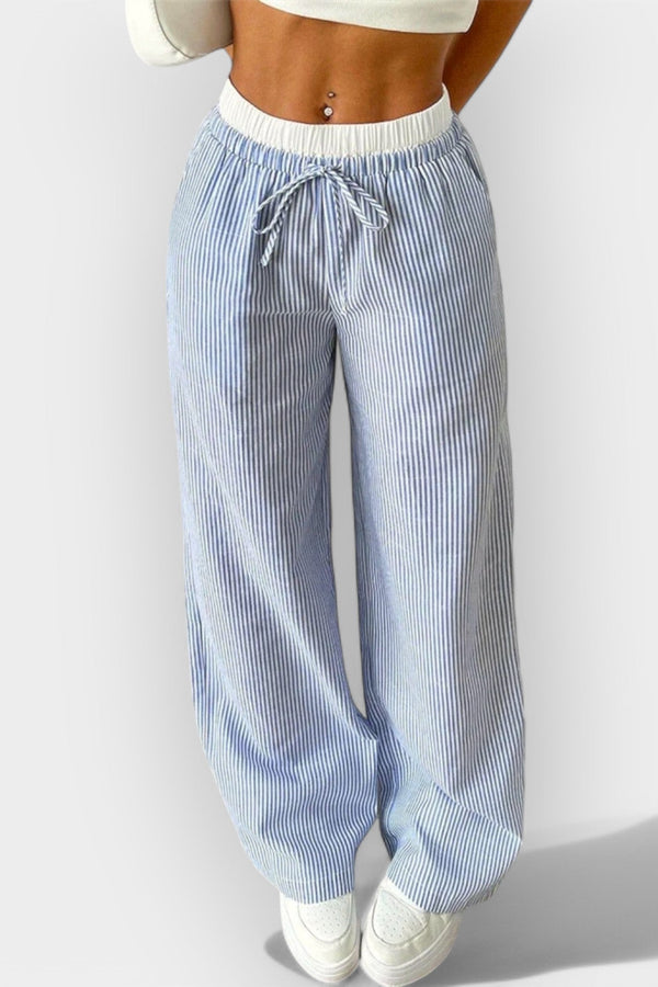 Pruhované široké kalhoty