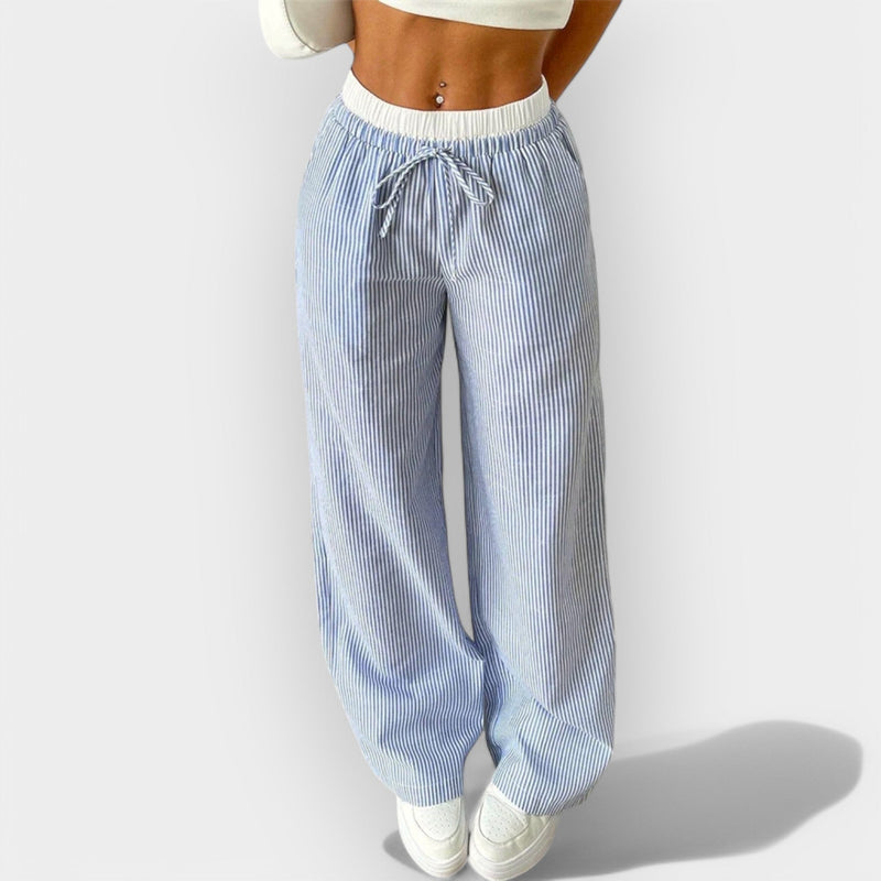 Pruhované široké kalhoty