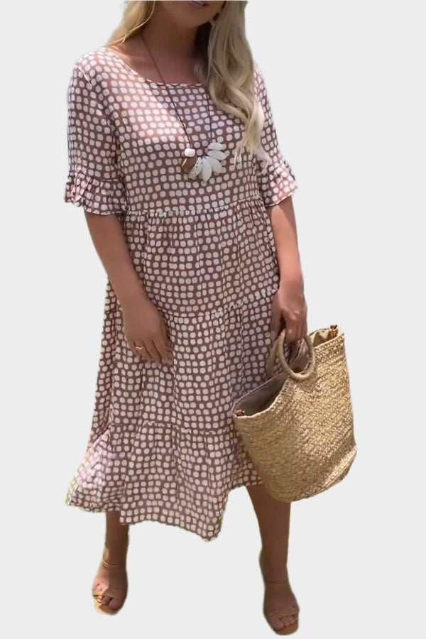 Midi šaty s elegantními pruhy