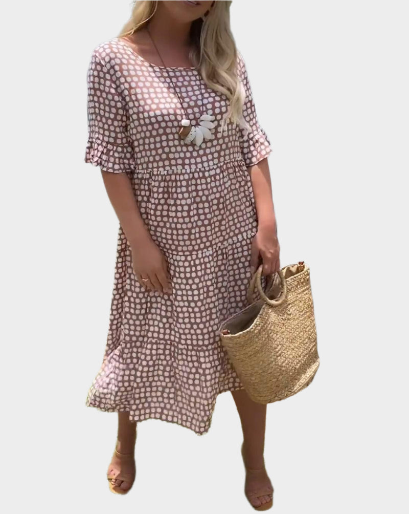 Midi šaty s elegantními pruhy