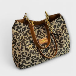 Olivia - plátěná taška s leopardím vzorem