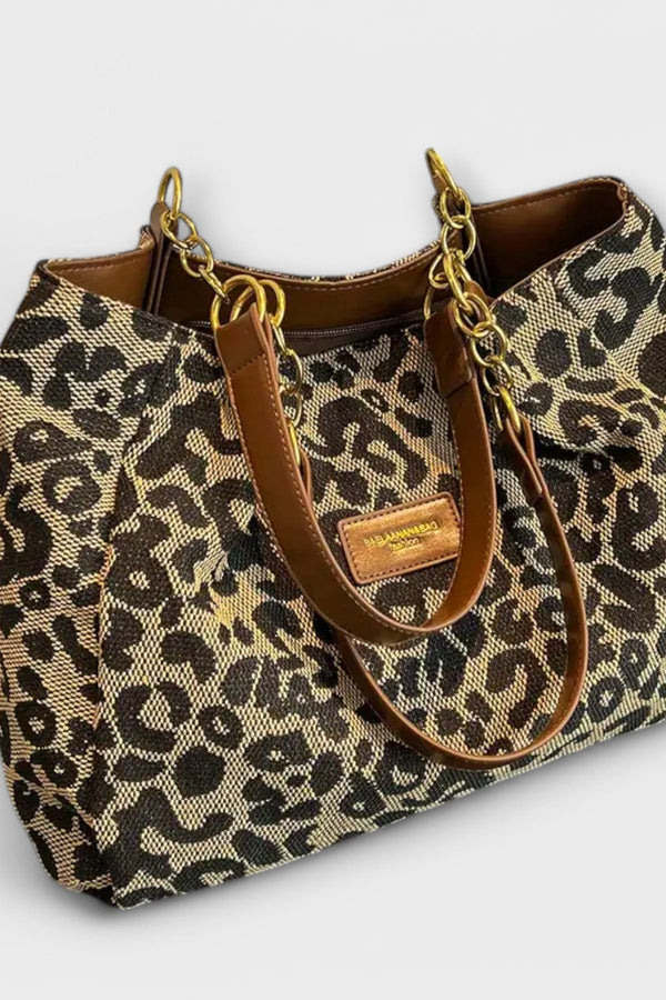 Olivia - plátěná taška s leopardím vzorem
