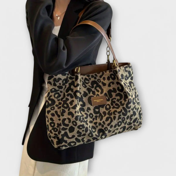 Olivia - plátěná taška s leopardím vzorem