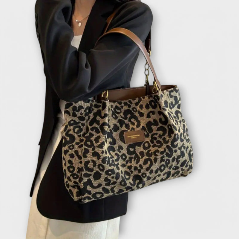 Olivia - plátěná taška s leopardím vzorem