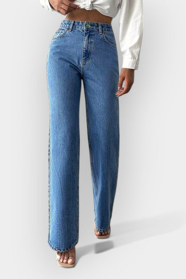 Džíny s vysokým pasem a pohodlným širokým střihem