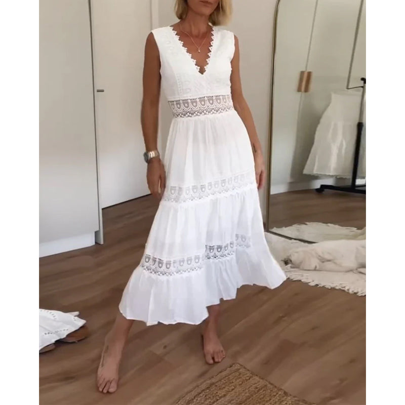 Eleni | Elegantní šaty s krajkou a výstřihem do V