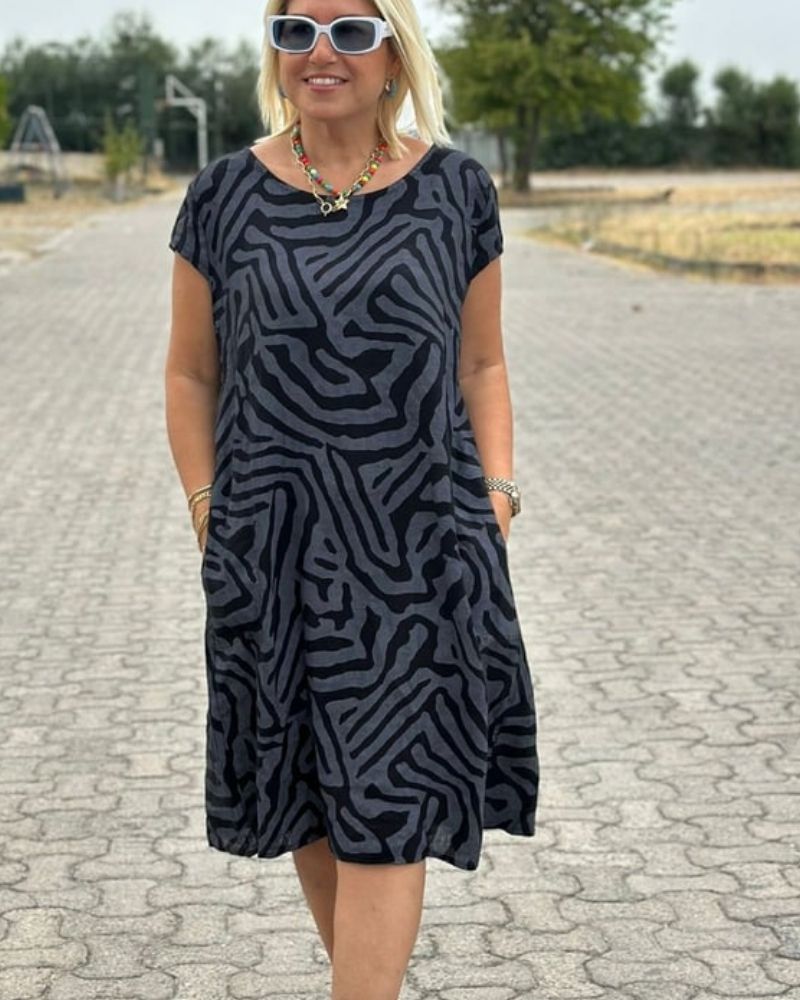 Despoina | Letní šaty s kulatým výstřihem a krásným designem