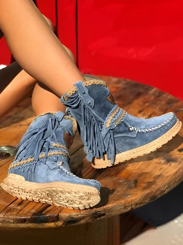 Meri | Boho boty s třásněmi