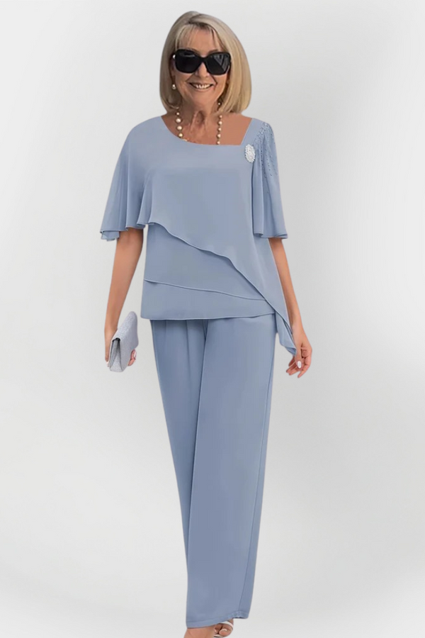 Elegantní dvojitá sada halenky a kalhot