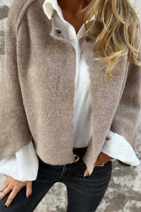 Amalia - kardigan s dlouhým rukávem a kulatým výstřihem