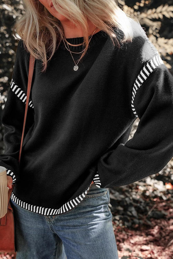 Marisa - Elegantní svetr s kontrastem