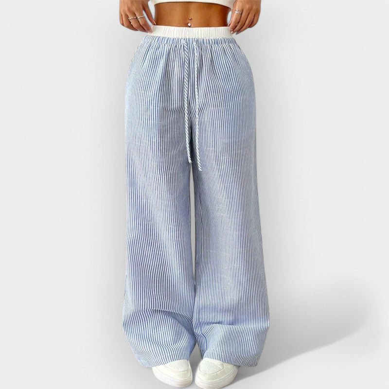 Pruhované široké kalhoty