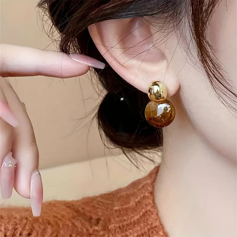Náušnice Aurélie Amber Drop | Zlato