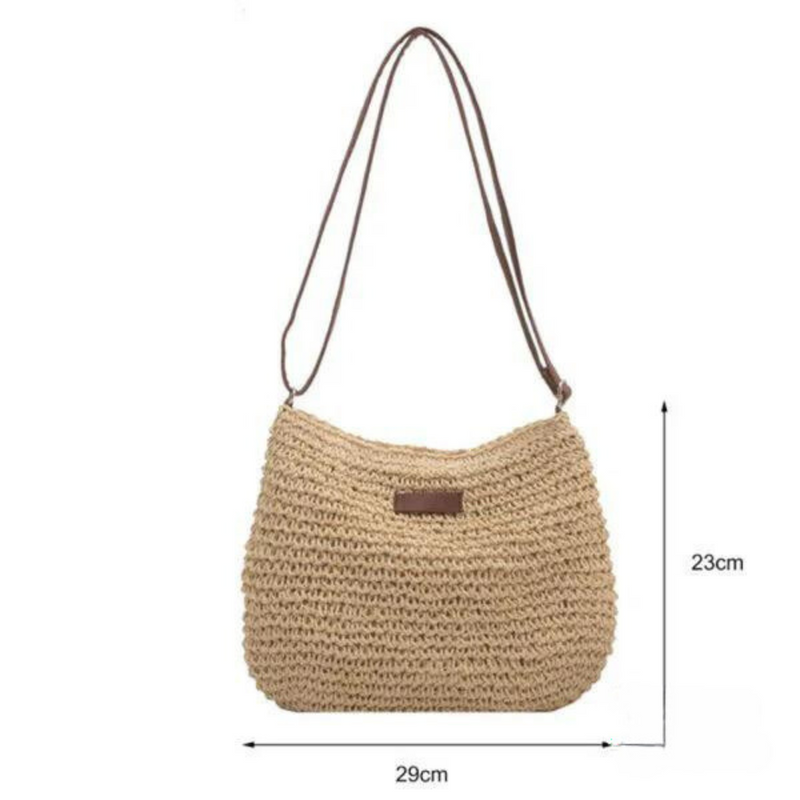 Mary - Retro slaměná taška přes rameno typu sling