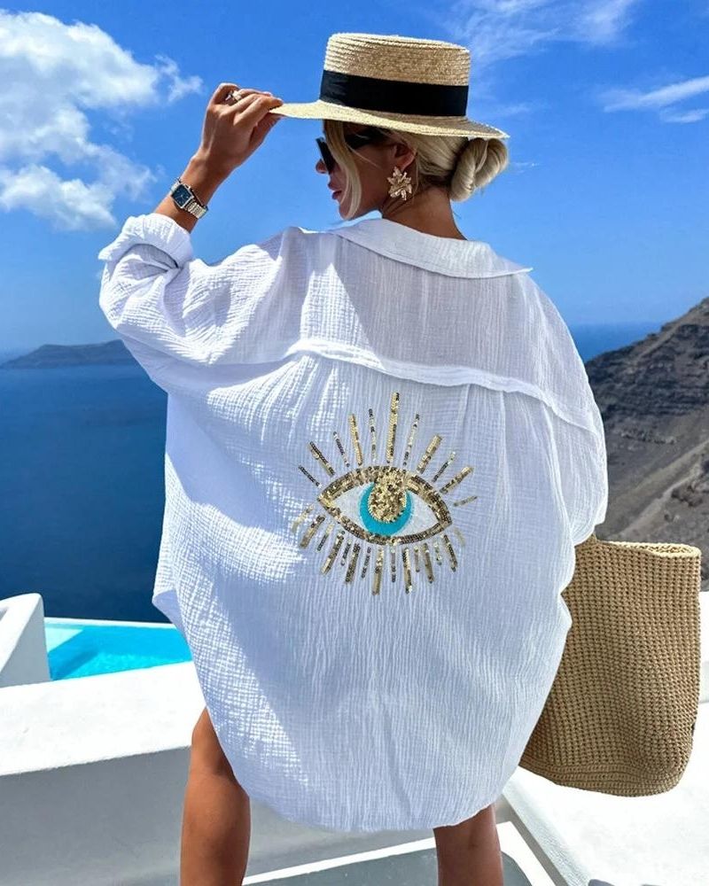 Blakely | Tričko na volný čas s flitry a perlami