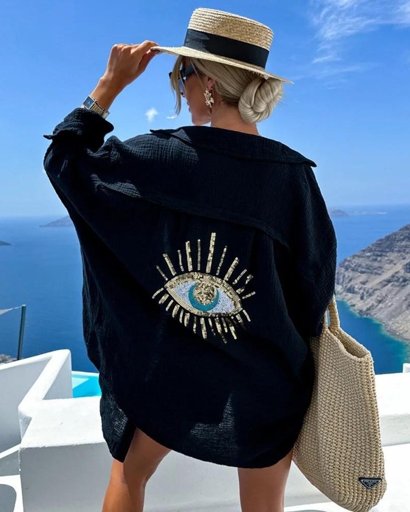 Blakely | Tričko na volný čas s flitry a perlami