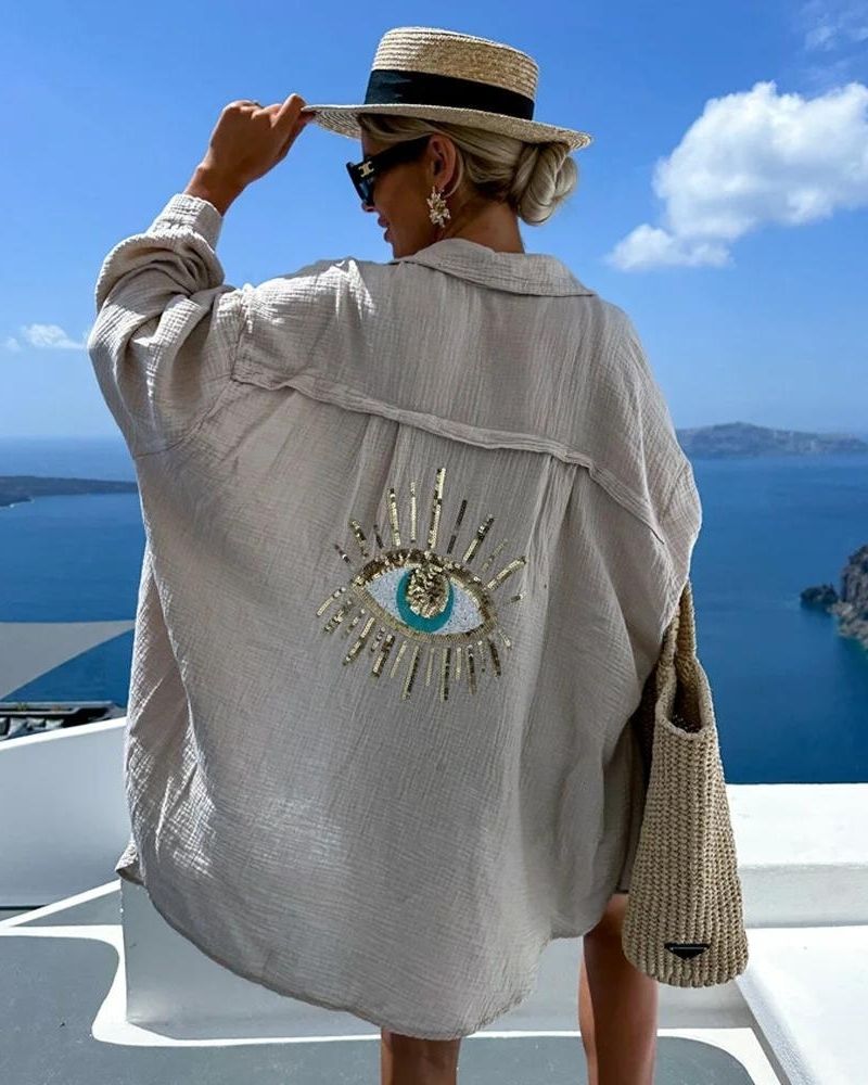 Blakely | Tričko na volný čas s flitry a perlami