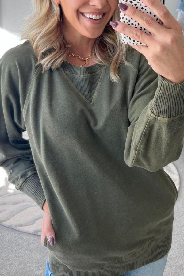 VIOLA - Žebrovaný svetr s kapsami