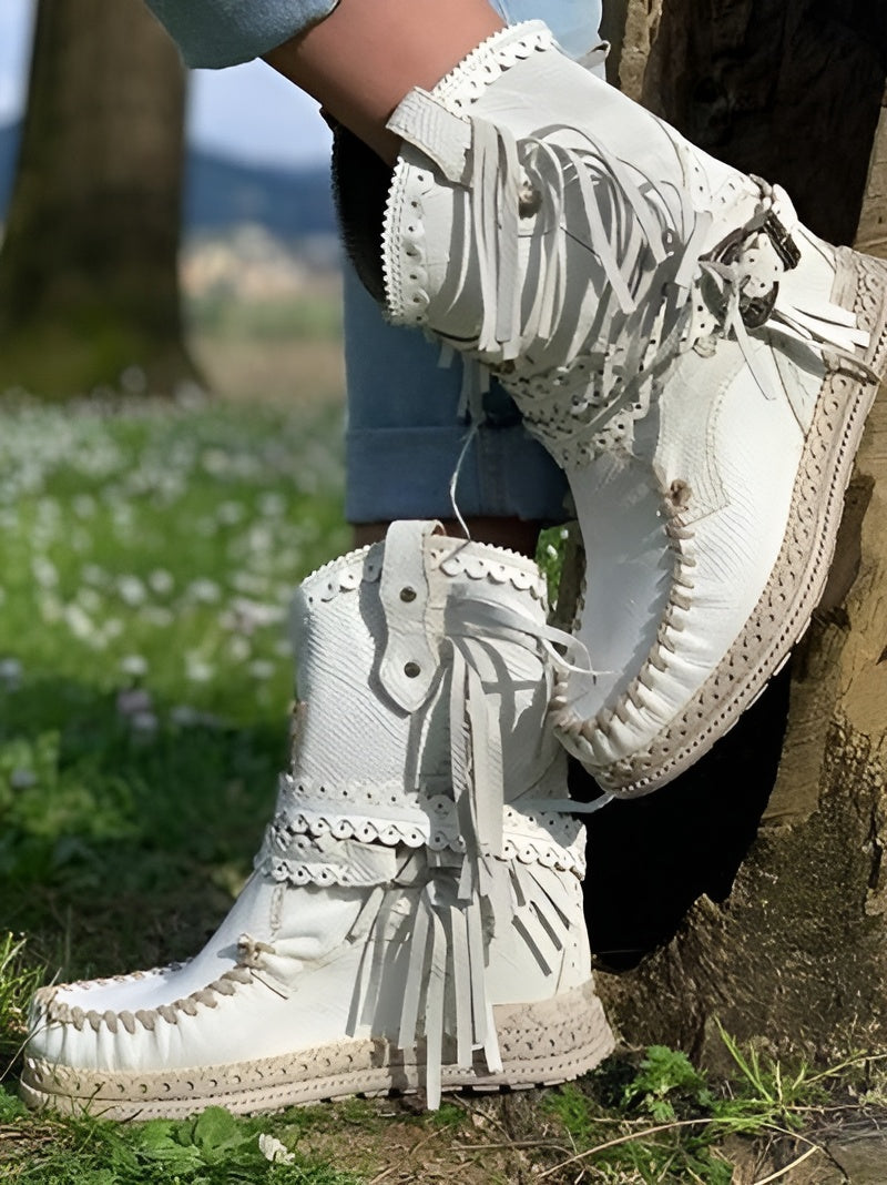 Meri | Boho boty s třásněmi