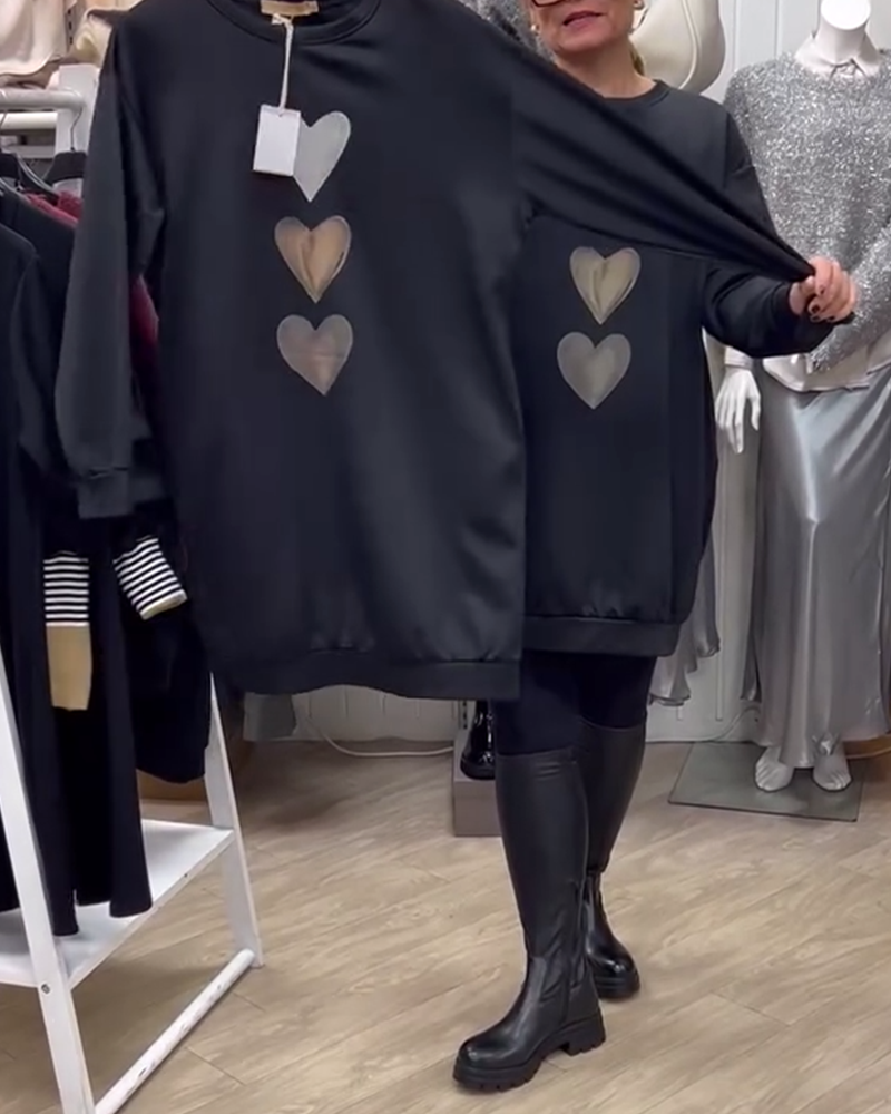 Flossy | Mikina s dlouhým rukávem s potiskem srdce