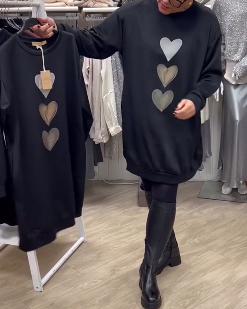 Flossy | Mikina s dlouhým rukávem s potiskem srdce