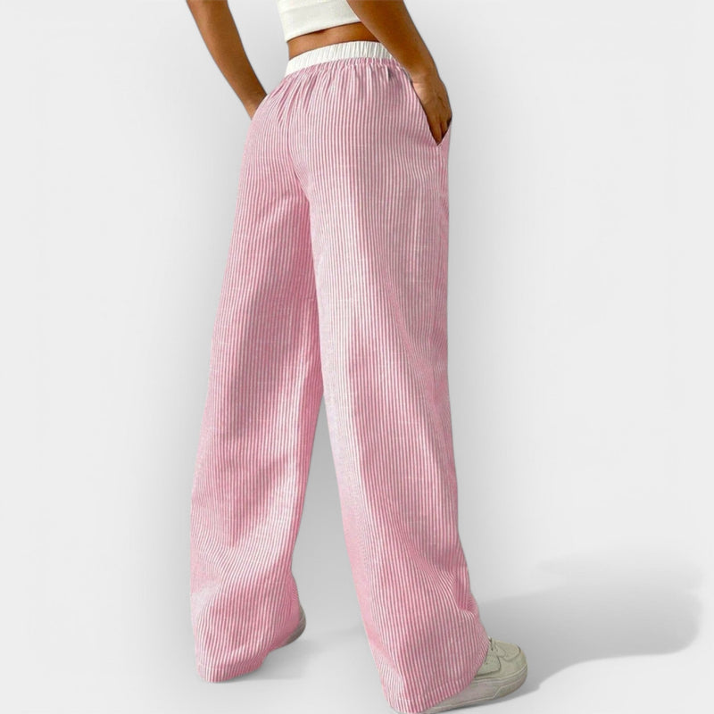 Pruhované široké kalhoty