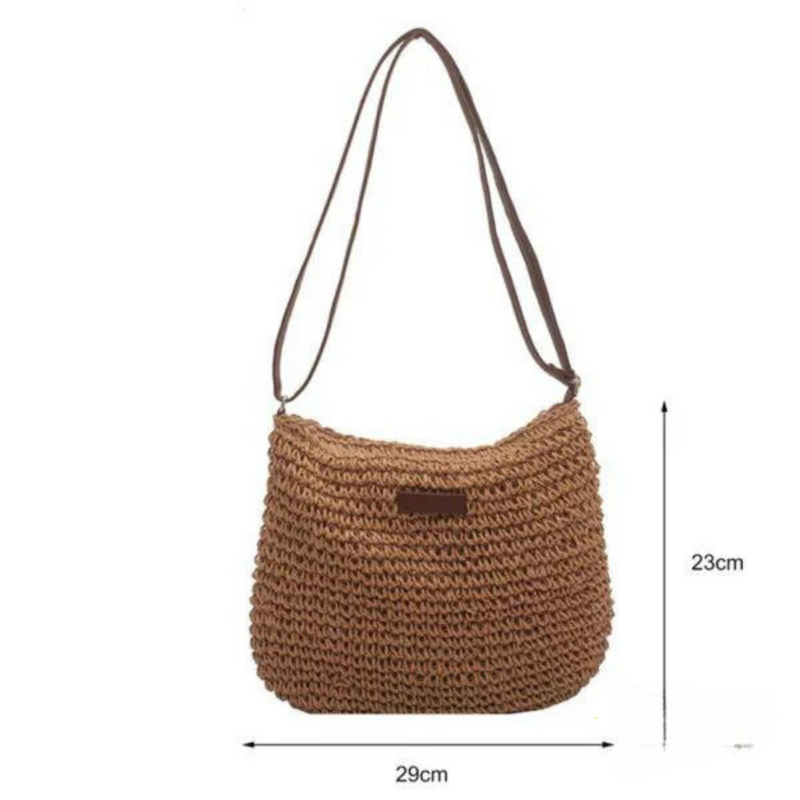 Mary - Retro slaměná taška přes rameno typu sling