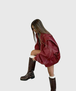 Faye™ - Nadměrná kožená bunda