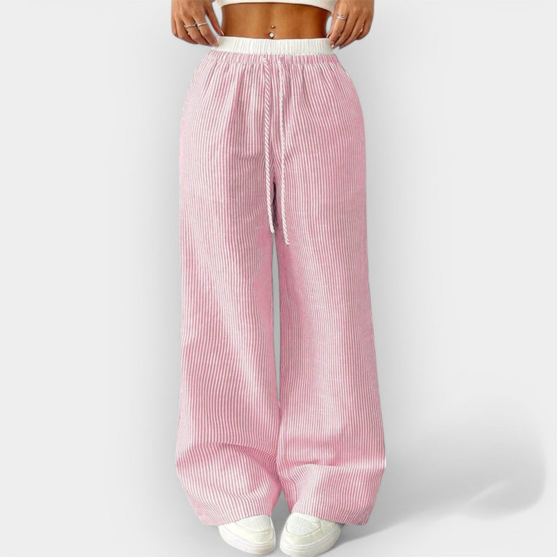 Pruhované široké kalhoty