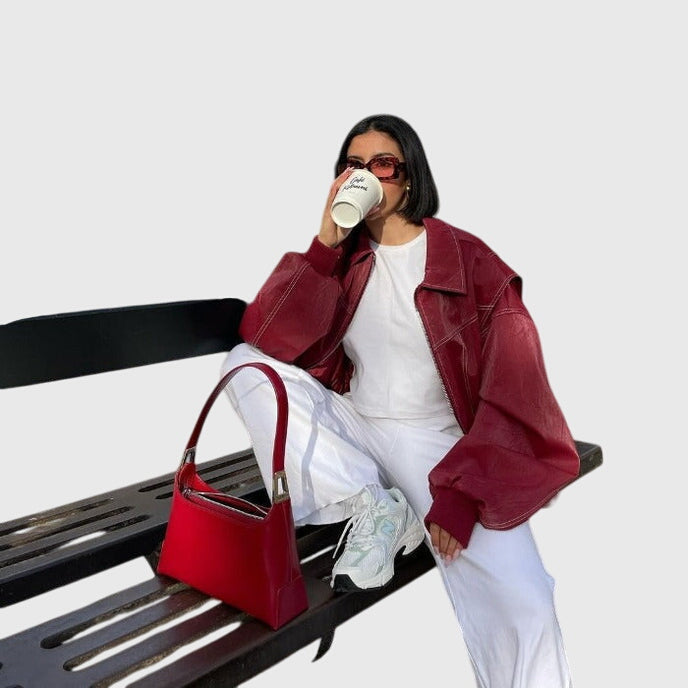 Faye™ - Nadměrná kožená bunda