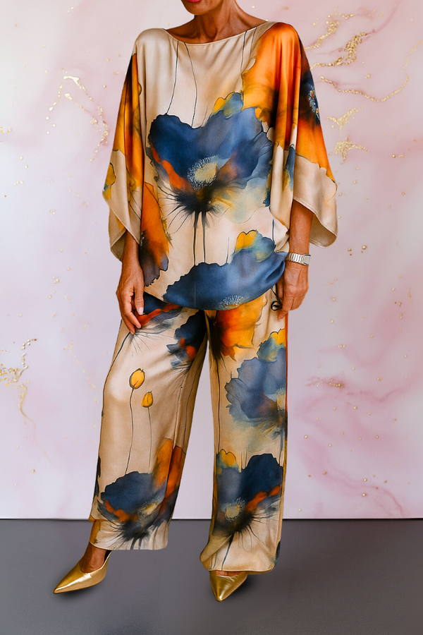 Moniek™ | Saténová dvoudílná dámská souprava