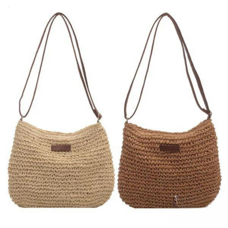 Mary - Retro slaměná taška přes rameno typu sling