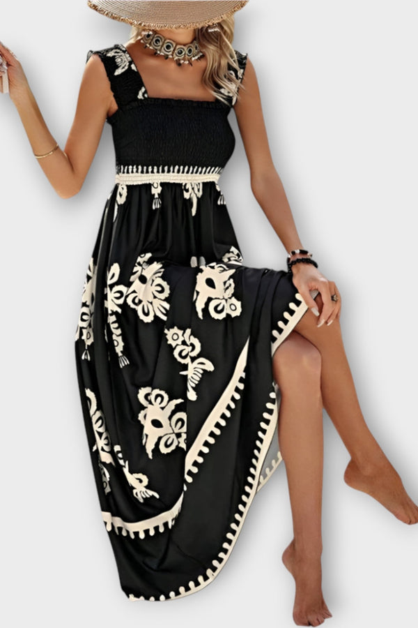 Stylové plážové šaty se čtvercovým výstřihem