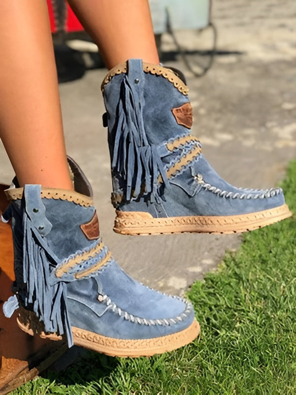 Meri | Boho boty s třásněmi