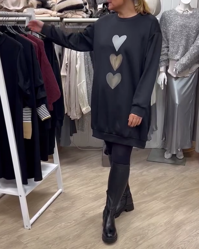 Flossy | Mikina s dlouhým rukávem s potiskem srdce