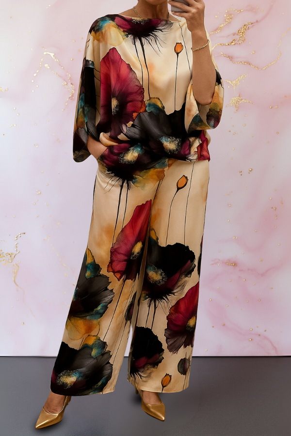 Moniek™ | Saténová dvoudílná dámská souprava