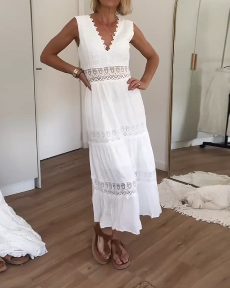 Eleni | Elegantní šaty s krajkou a výstřihem do V