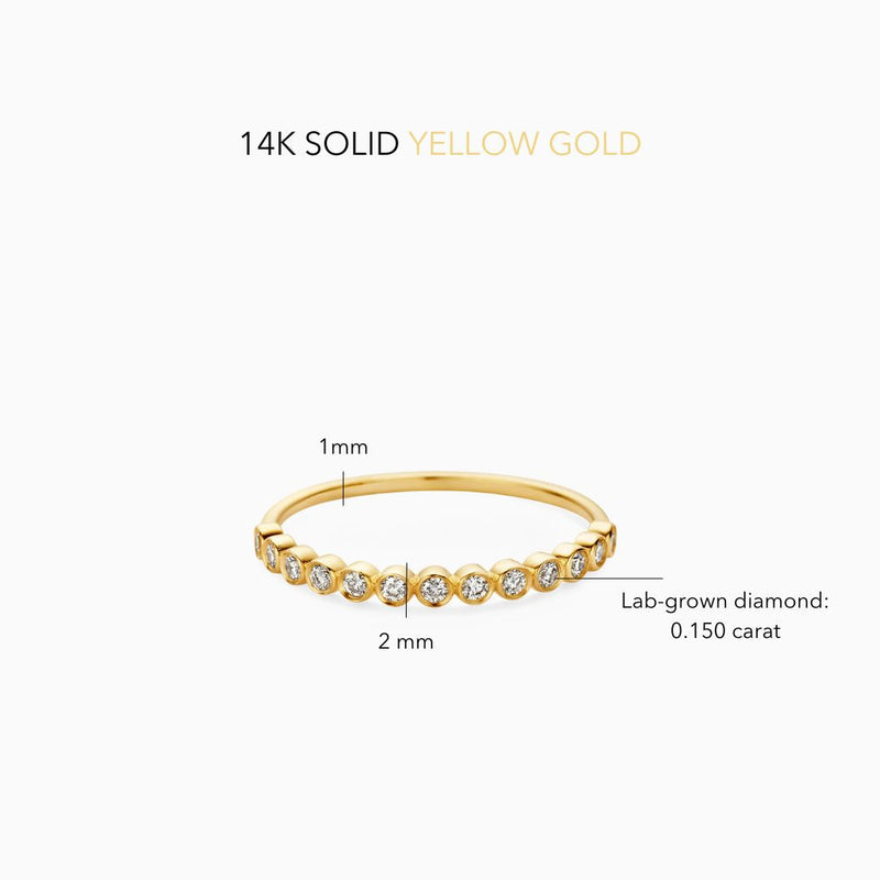 Diamantový bublinkový prsten | Zlato