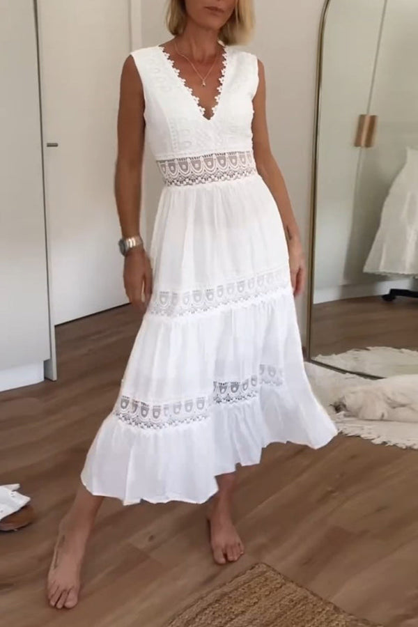 Eleni | Elegantní šaty s krajkou a výstřihem do V