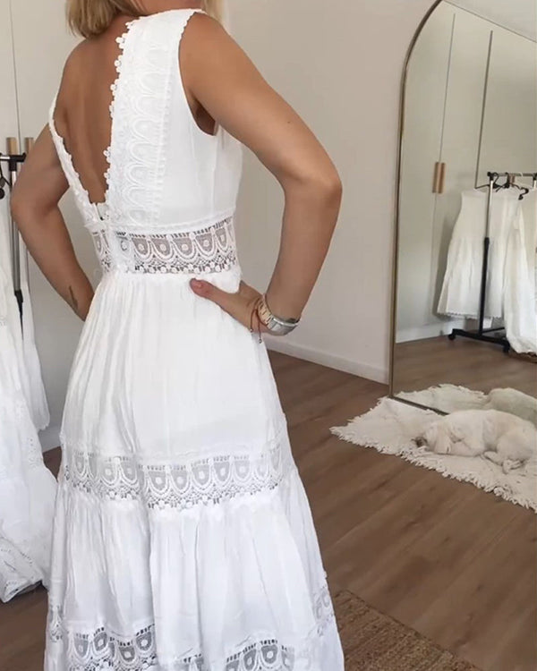 Eleni | Elegantní šaty s krajkou a výstřihem do V