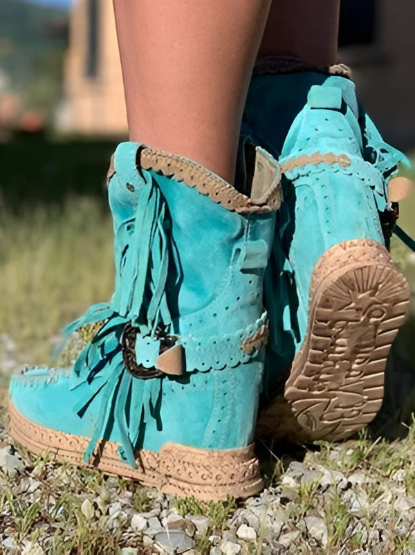 Meri | Boho boty s třásněmi