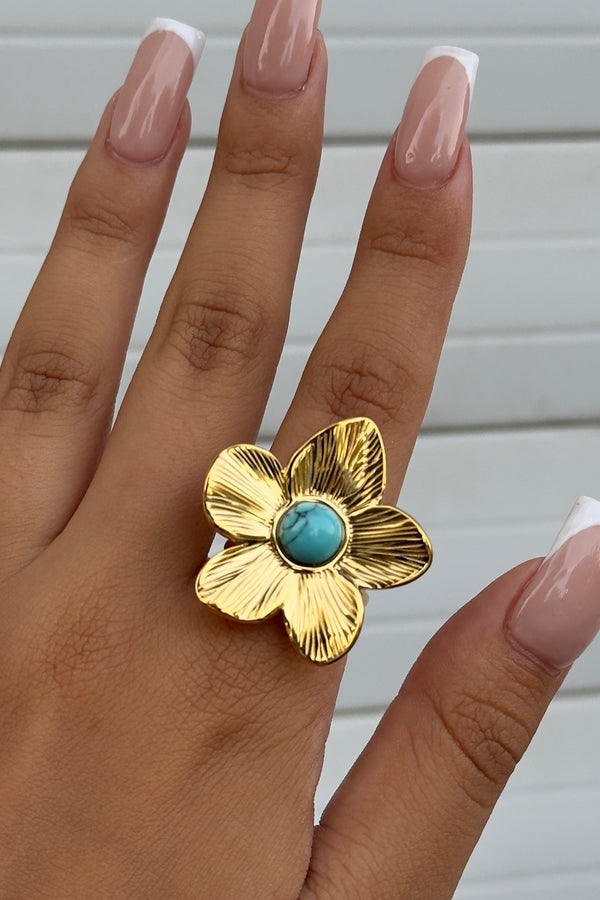 Nastavitelný prsten s květem jiřiny