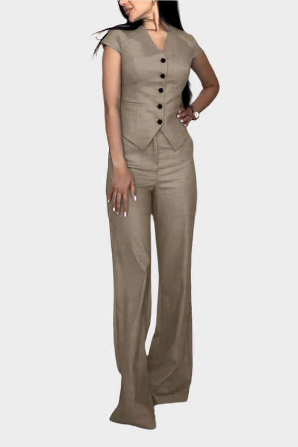 Sada topu s výstřihem do V a kalhot