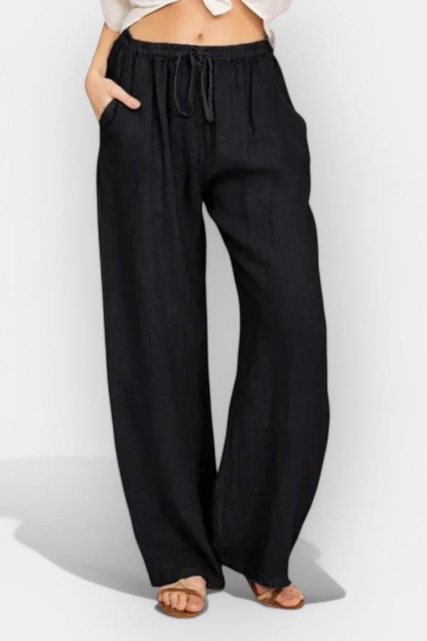 Letní vzdušné lněné kalhoty